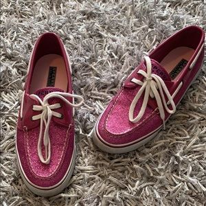 Sperry Pink Sparkly Shoes